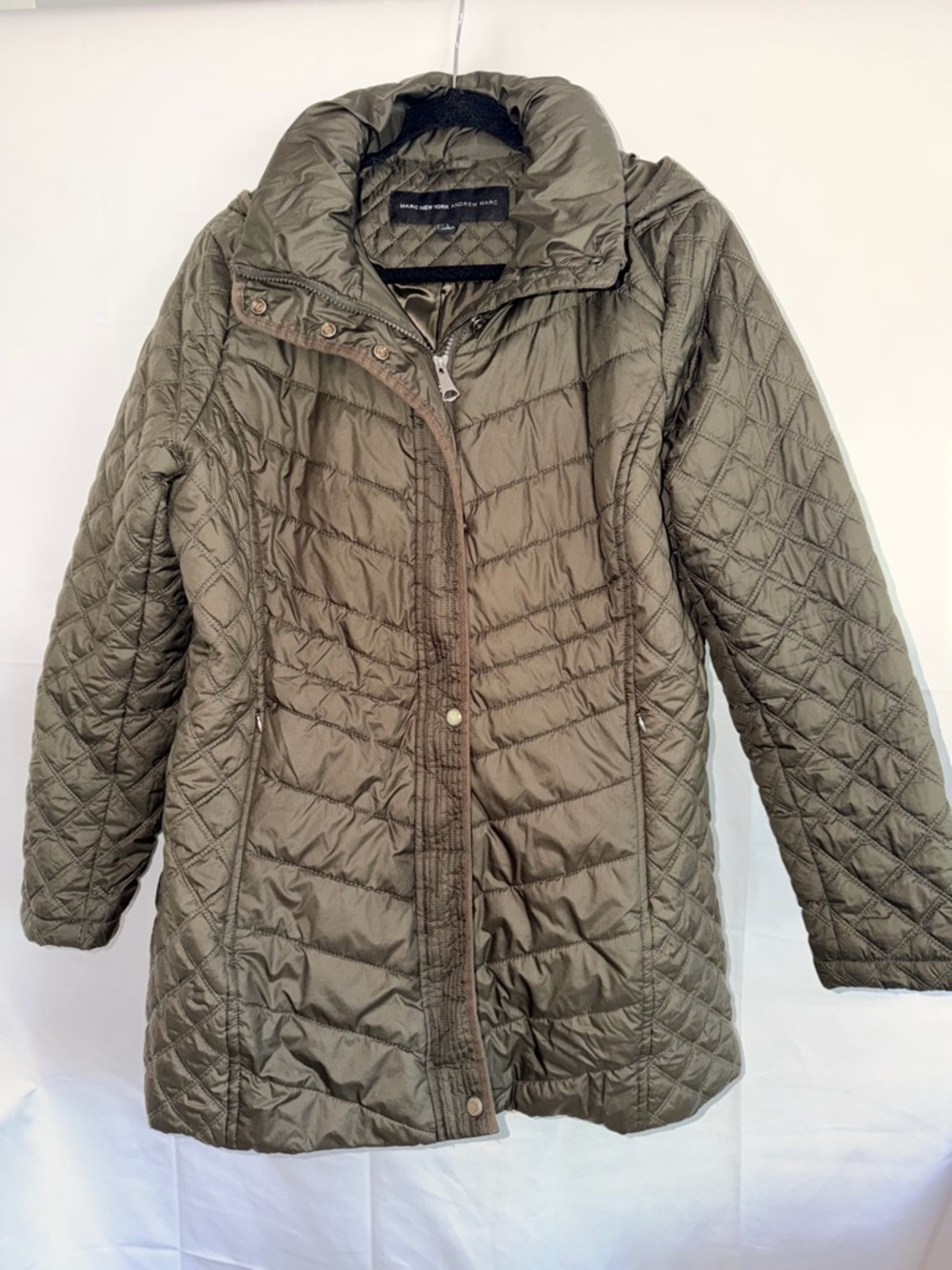 Marc New York Quilted Dark Olive Green Jacket